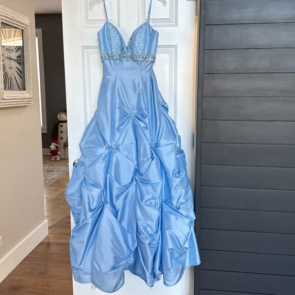 Mori Lee Light Blue Prom Dress Morilee 48046 Dress Peaches Boutique